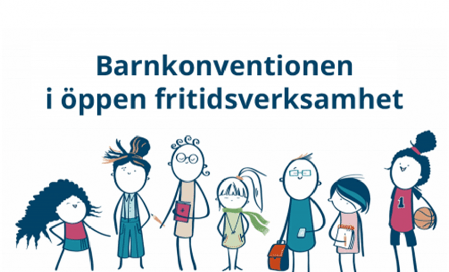 Illustration med figurer som ska föreställa unga personer i öppen fritidsverksamhet