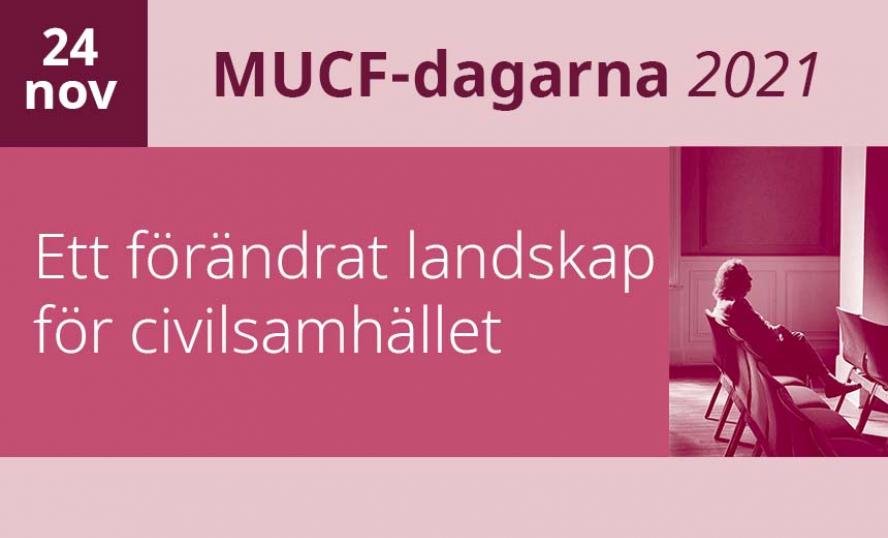 Grafik för MUCF-dagarna 2021 där det står Ett förändrat landskap för civilsamhället