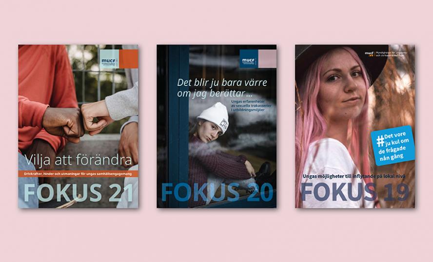 Omslagen på de tre senaste Fokus-rapporterna.