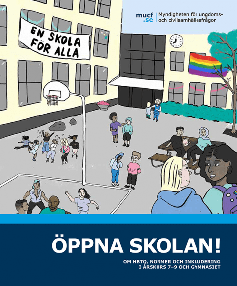 Illustration till bokomslag Öppna skolan. 