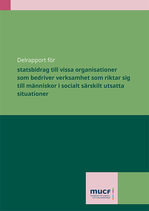 Delrapportens framsida med titel och MUCF:s logotyp