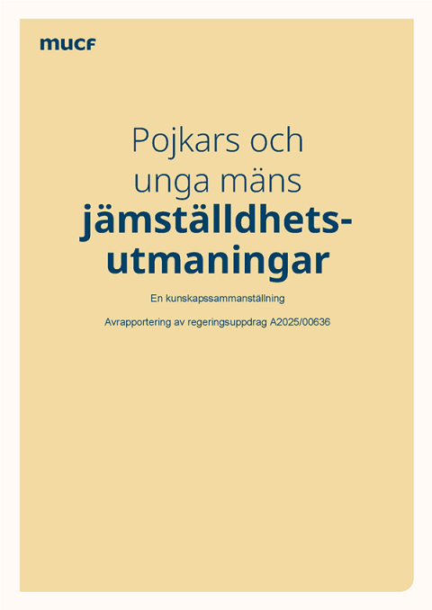 Omslag rapport om pojkar och unga mäns jämstäldhetsutmaningar
