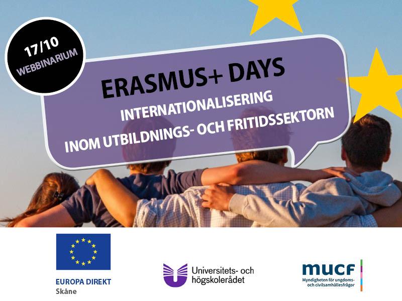 Framsida inbjudan Erasmus Days webbinarium