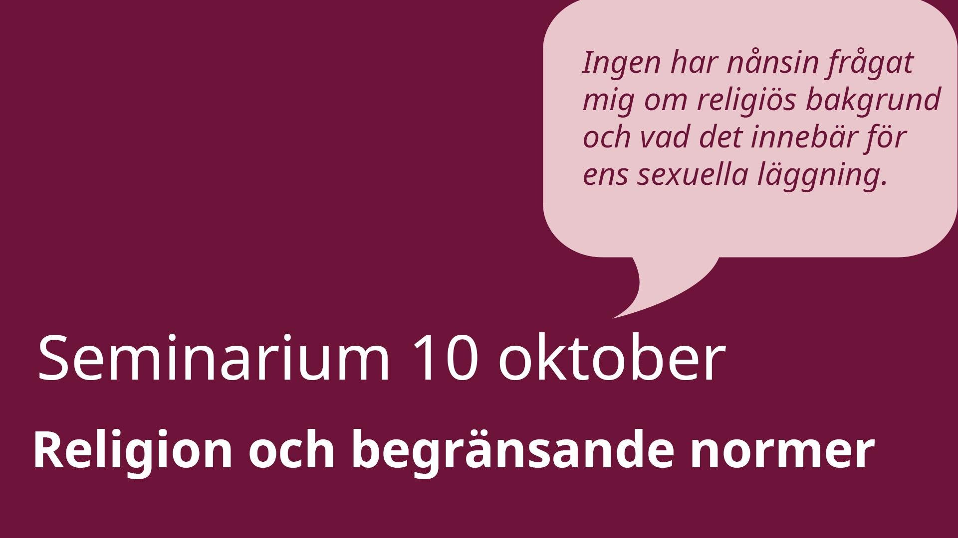 Rätt att veta! Seminarium 10 oktober