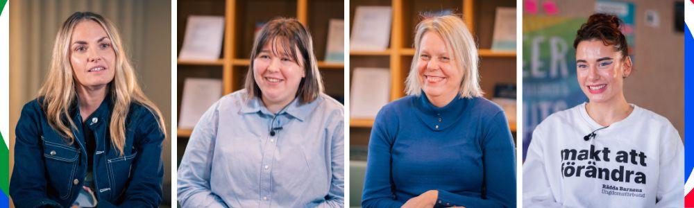 Fyra representanter för svenska organisationer som fått CERV-bidrag