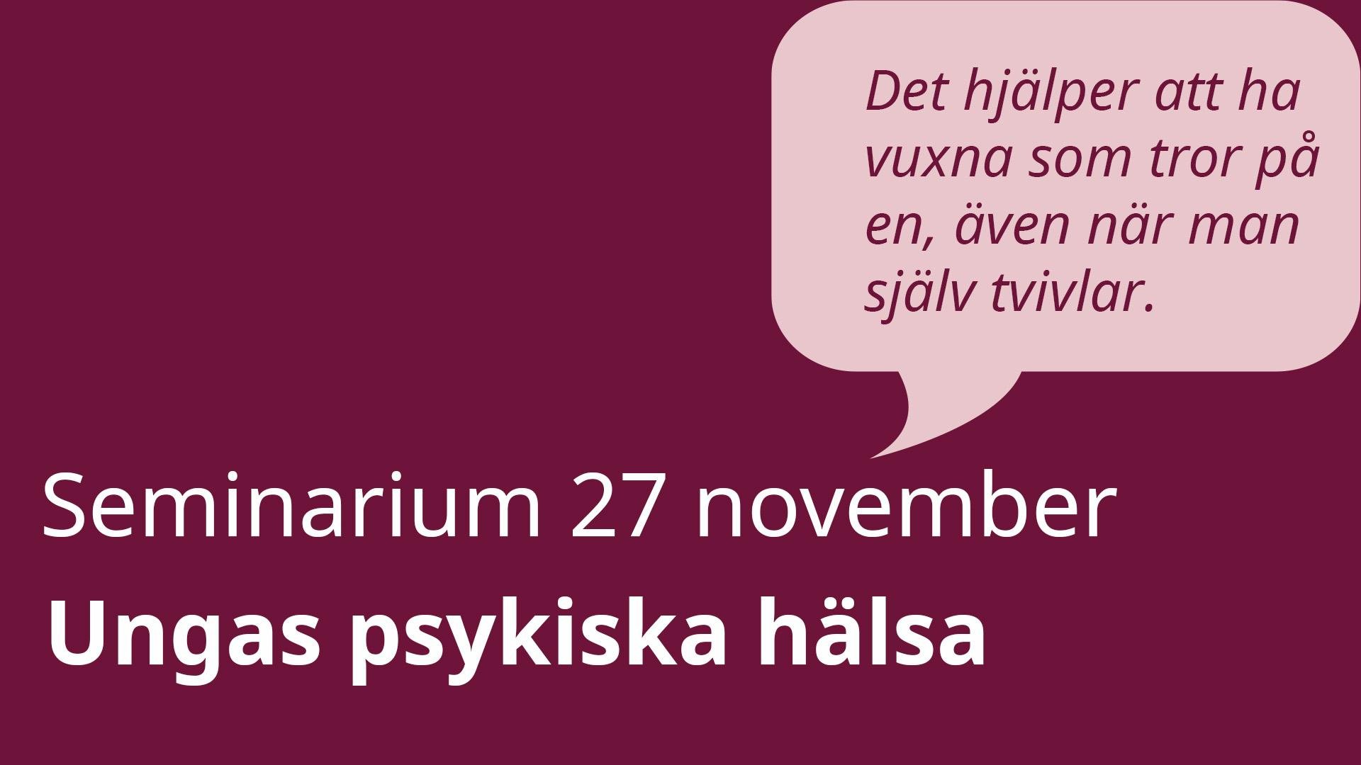 Rätt att veta! seminarium 27 nov