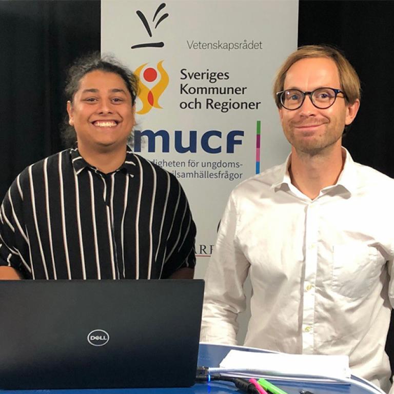 Bild på Jorge Maria Londoño och Andreas Linderyd som var moderatorer på Kunskapskonferensen 2020