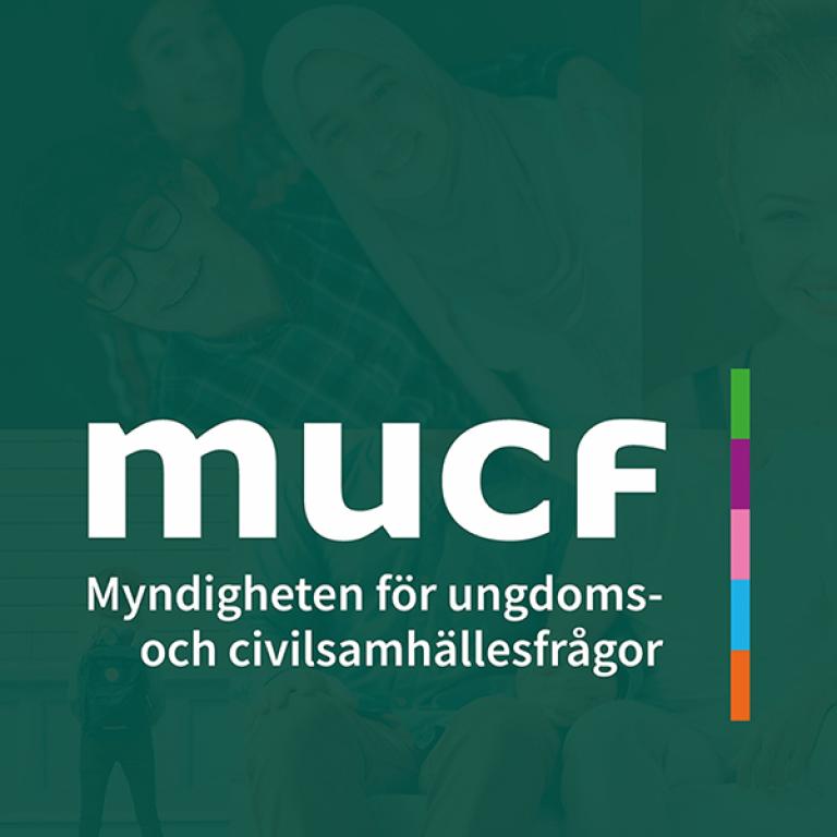 Kollage av bilder på ungdomar samt MUCF:S logotype.
