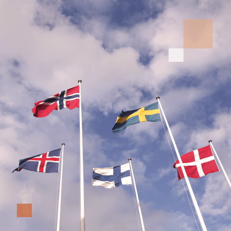 Nordiska flaggor, foto från MostPhotos.com