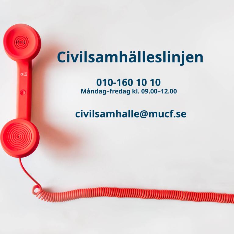 Kontaktuppgifter till Civilsamhälleslinjen