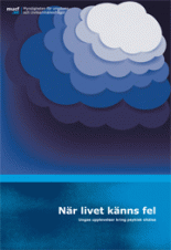 Illustration: Blåa moln. Omslag till När livet känns fel