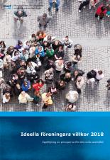 Framsida på Ideella föreningars villkor 2018. Bild: en grupp människor på ett torg, fotograferade ovanifrån