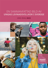 Bilden visar framsidan på Ung idag-rapporten 2023 som handlar om ungas levnadsvillkor