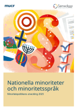 Omslag av rapporten Nationella minoriteter och minoritetsspråk